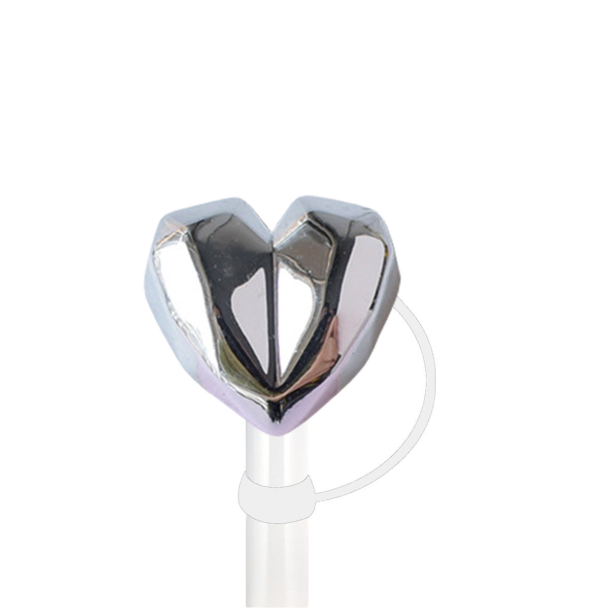 Wholesale 5pcs/pack 10mm Electroplated Metal Pink Diamond Series Straw Cap